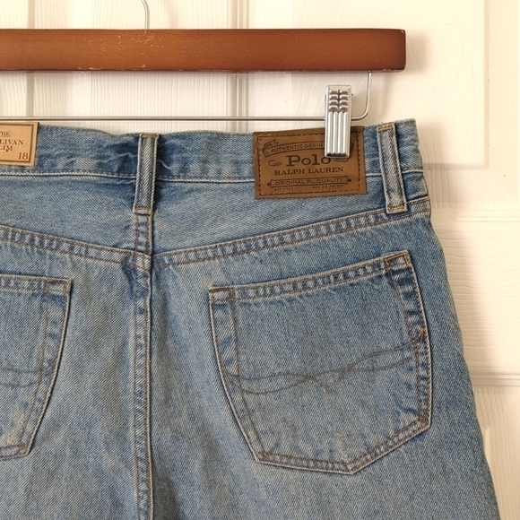 Polo Ralph Lauren The Sullivan Slim Classic Medium Wash Raw Hem Jean Shorts 18 - Picture 10 of 12